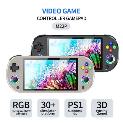 M22 PRO HD Handheld Game Console with Colorful Lighting for Home Gaming 64-128GB