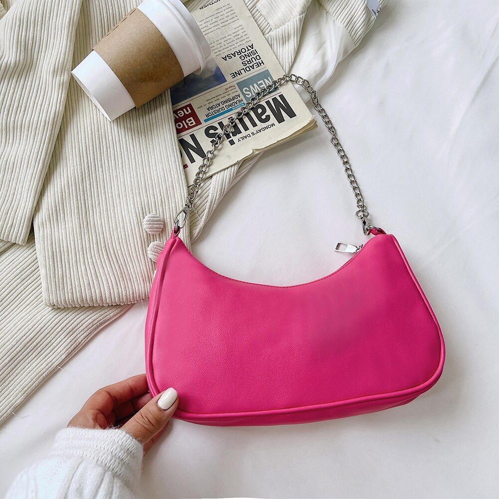 Women's Bag Solid Color Armpit Underarm Shoulder Bags Handbag Purse 270*160*60mm