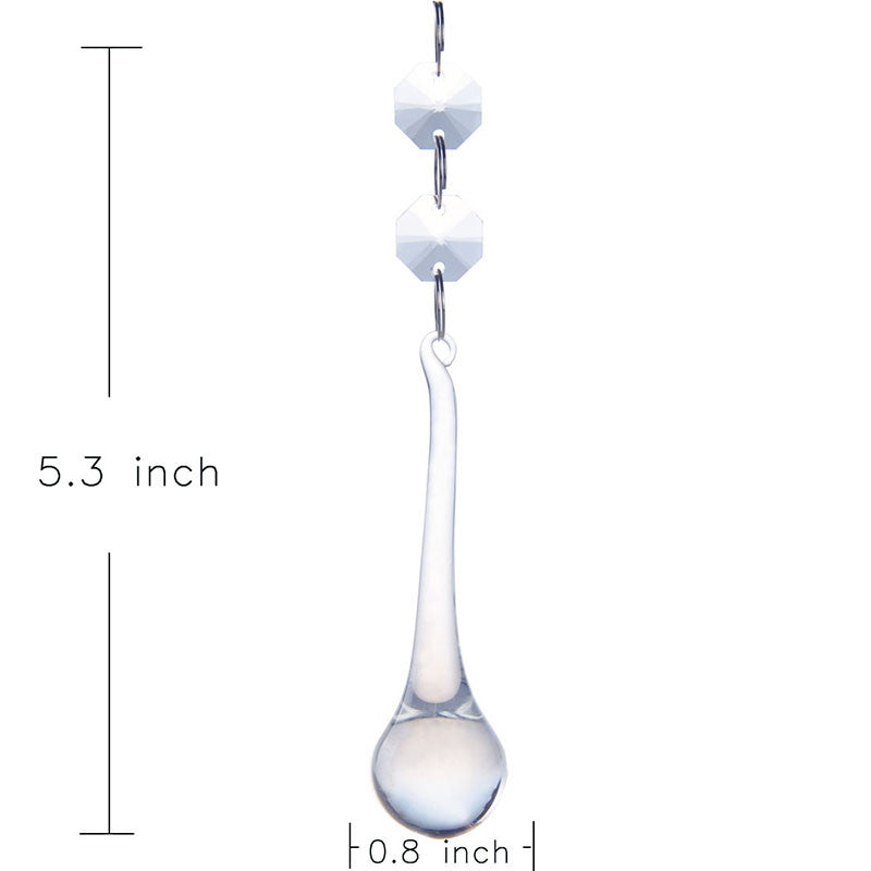 Crystal Glass Hanging Raindrops Lighting Ornament Chandelier Prism Part 5.3*0.8"