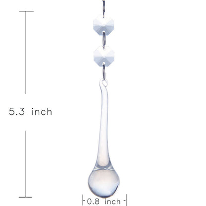 Crystal Glass Hanging Raindrops Lighting Ornament Chandelier Prism Part 5.3*0.8"
