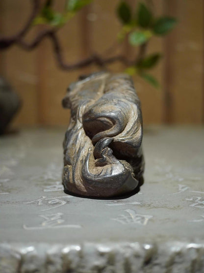 Old Stone Carved Buddha Statue Zen Religious Belief Home Office Decor