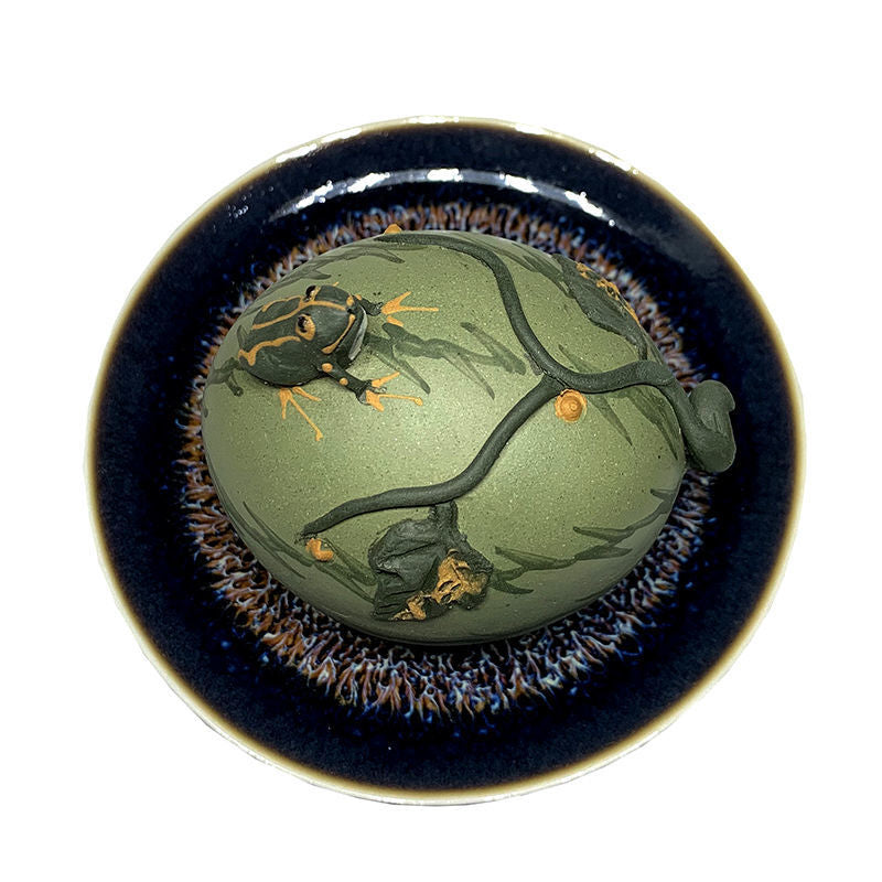 7cm Yixing Tea Pet Handicraft Creative Decorative Ornaments Purple Sand