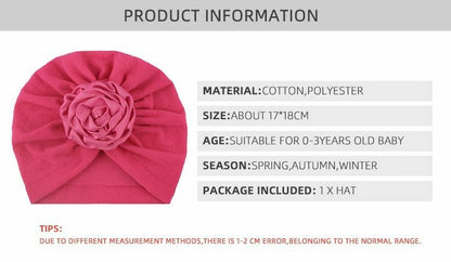 Flower Baby Hat Cute Soft Cotton Infant Toddler Girls Bonnet Turban Elastic Kids