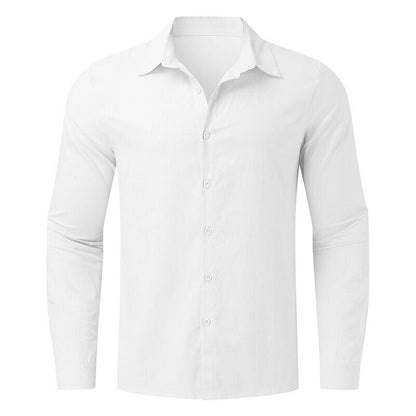 Blouse Shirt Long Sleeve Tops T Shirt Baggy Long Sleeve Linen Cotton Men