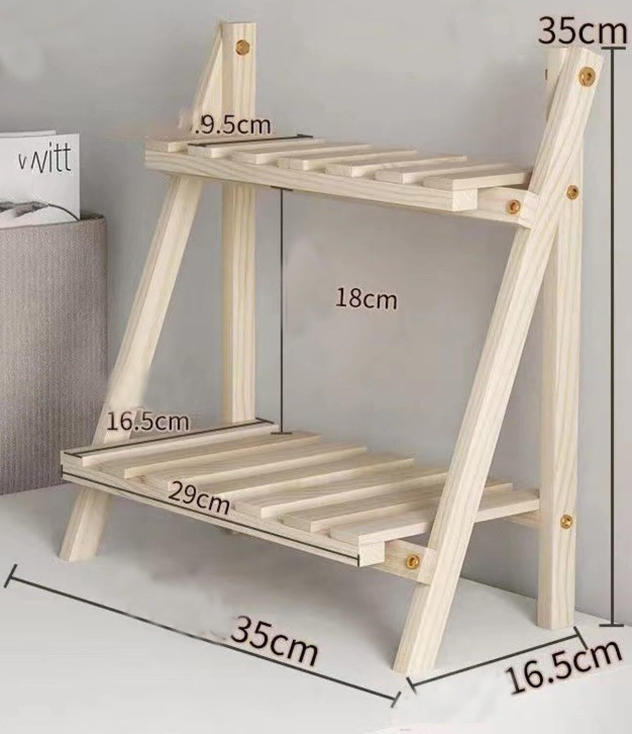 2 Tier Wooden Plant Stand Bamboo Tabletop Rack Flower Pot Holder Home Decoration