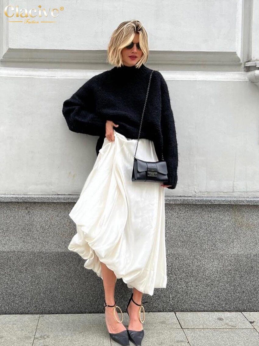 Women Office Lady Ankle-Length Skirt Casual Loose Skirt Female Clothes