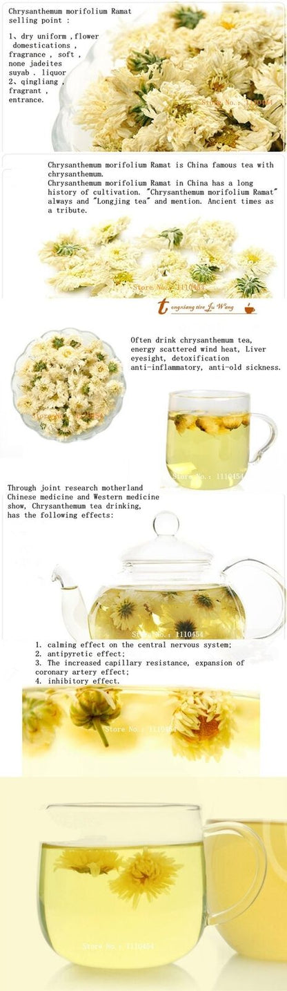 50g Chrysanthemum Tea Tinned Flower Scent Tea Juhua Cha New Tasty Herbal Tea