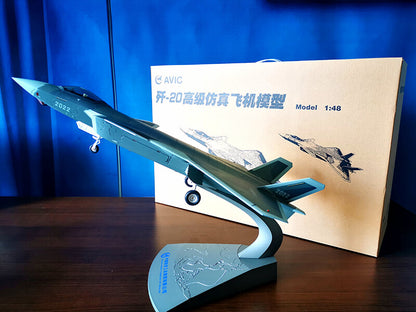 1:48 45CM AVIC China J-20 Stealth Fighter Plane Diecast Military Aircraft Model