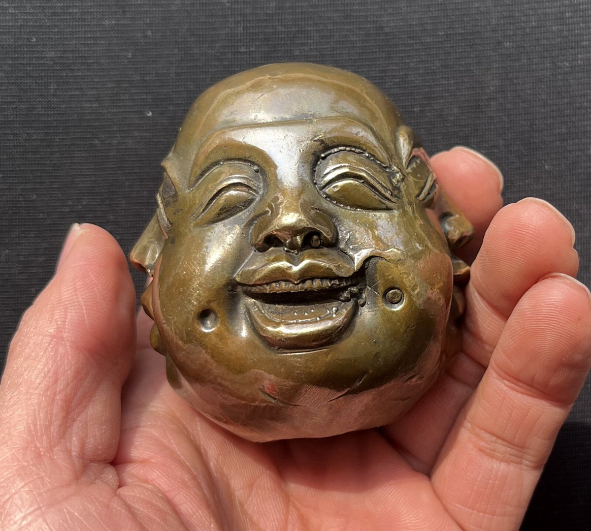 Solid Brass 4 Faced Buddha Statue Pleasure Anger Sorrow Joy Zen Decor