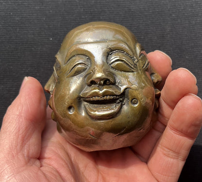 Solid Brass 4 Faced Buddha Statue Pleasure Anger Sorrow Joy Zen Decor