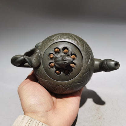 Chinese Yixing Zisha Clay Handmade Exquisite Teapot （青蛙壶 底款：蒋蓉 )