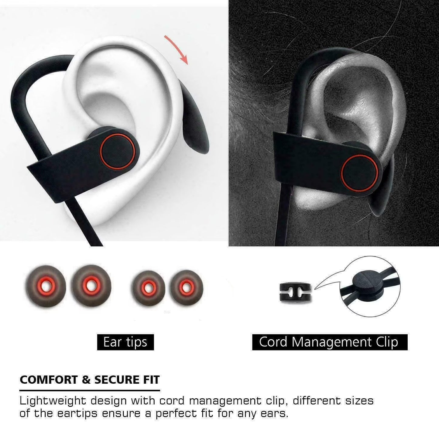Waterproof Bluetooth 5.0 Earbuds Stereo Sport Wireless Headphones in Ear Headset