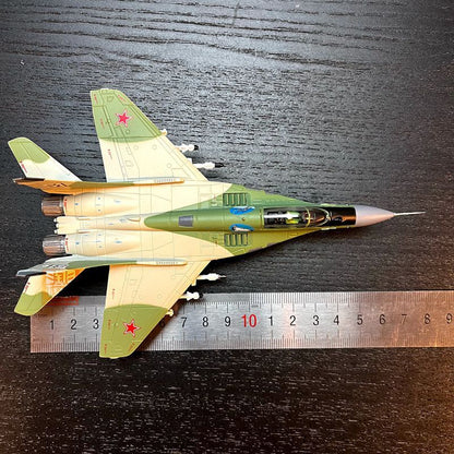 1:100 Mig 29 Fighter Soviet Army Painted Metal Model Weapon Wheel Fixed Support