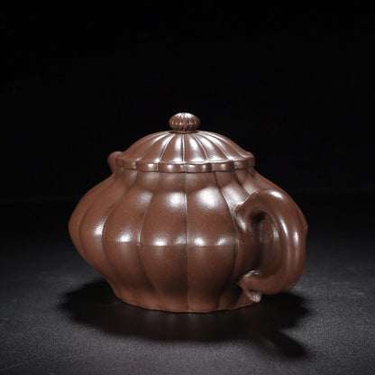 Chinese Yixing Zisha Clay Handmade Exquisite Teapot （筋纹 底款：施小马）