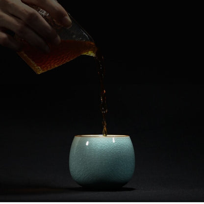 One Cup Porcelain Crackle Glaze Tea Cup Chinese Kungfu Cup Celadon Ceramic Cups