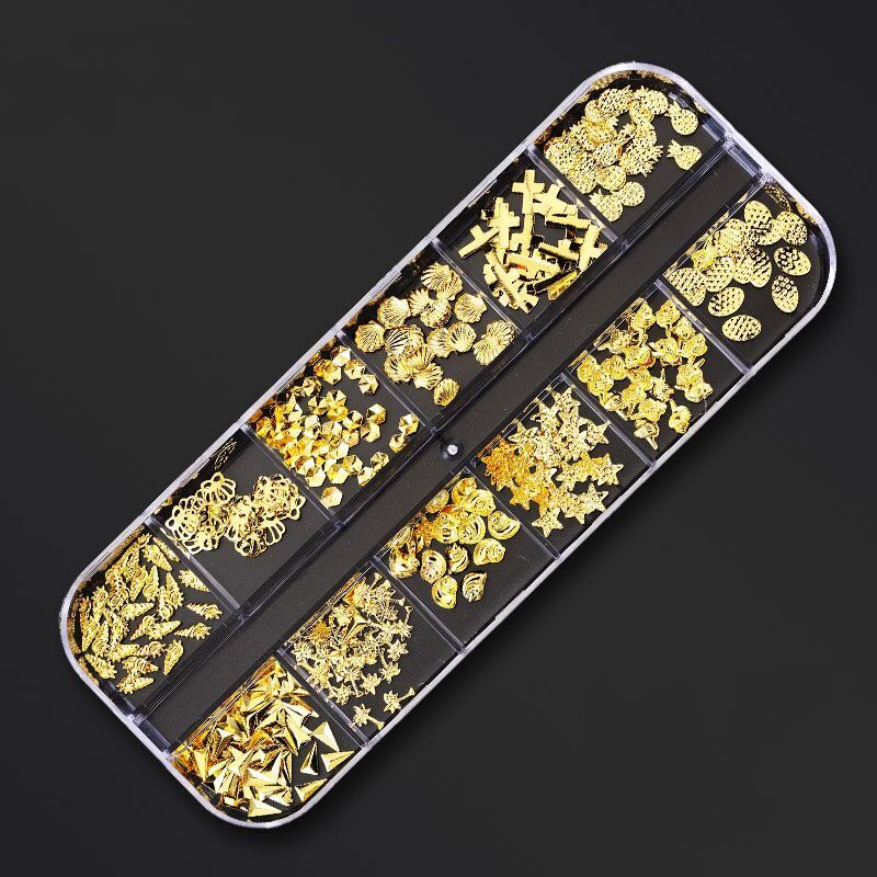 Nail Art Decor 12Design Box 3D Irregular Abalone Seashell Fragment Flakes Charms