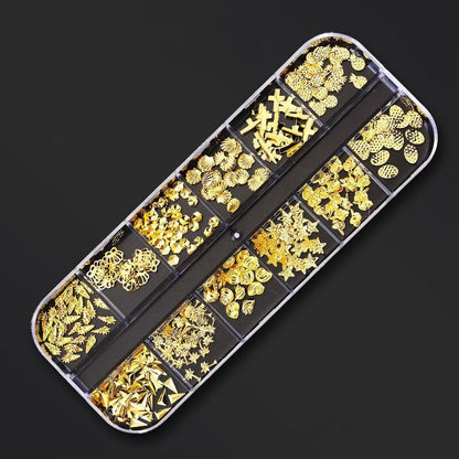 Nail Art Decor 12Design Box 3D Irregular Abalone Seashell Fragment Flakes Charms