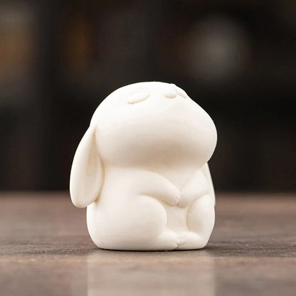 Pure White Small Tea Pet Ceramic Fine Workmanship Animal Beautiful Handmade