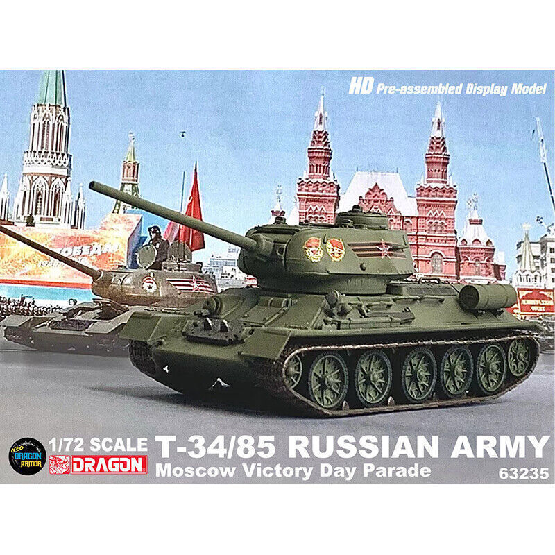 1/72 Dragon Soviet T-34/85 Military Tank Moscow Victory Day Parade 63235 Model