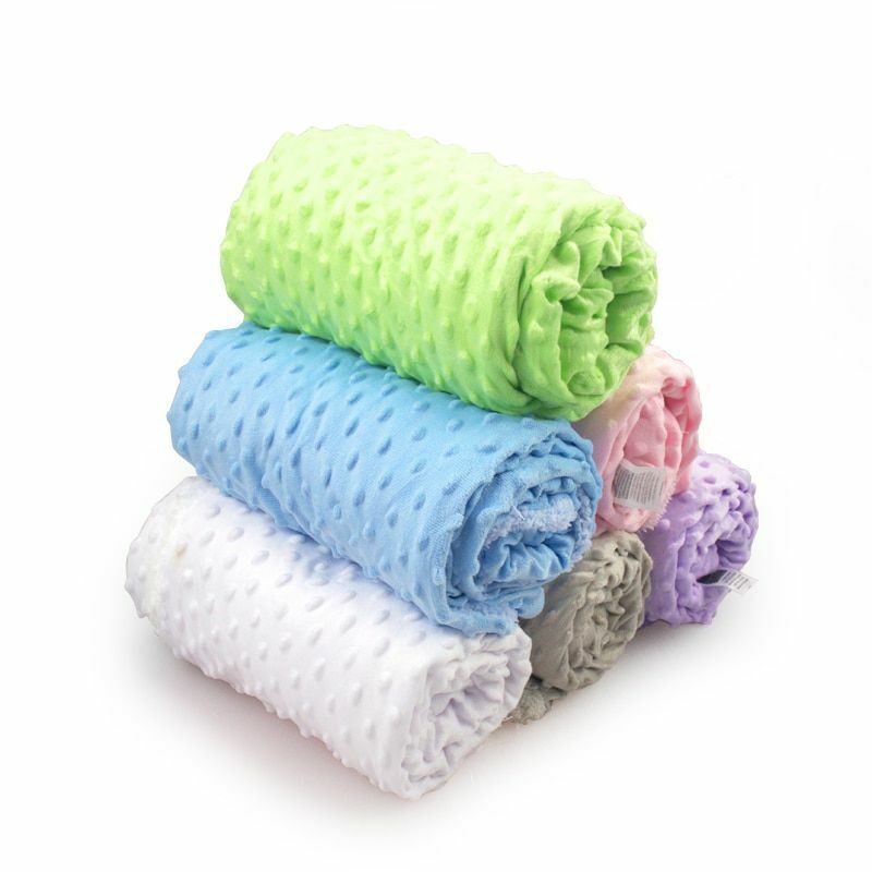 Baby Blanket Swaddling Thermal Soft Fleece Winter Solid Bedding Set Cotton Quilt