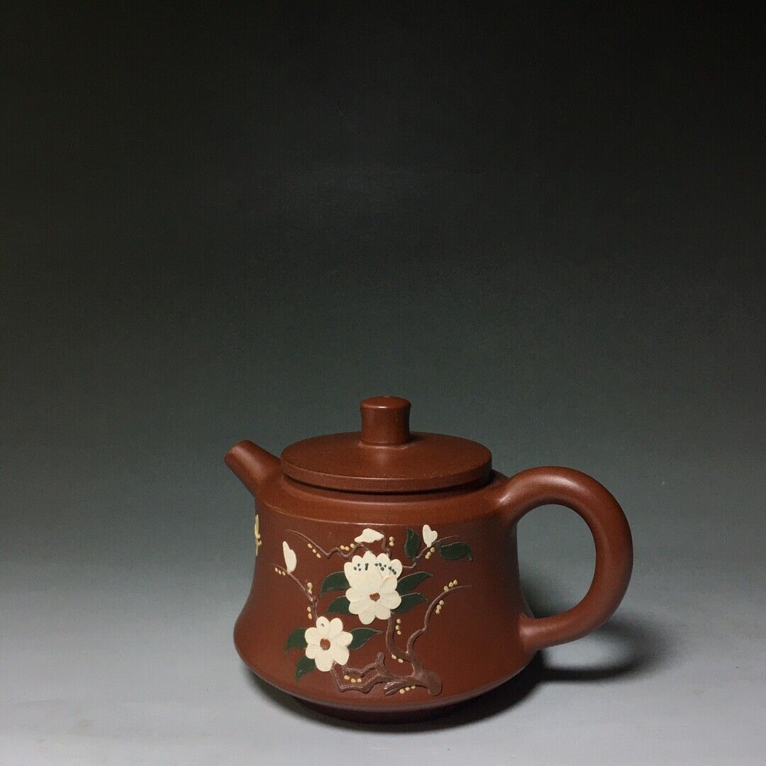 Chinese Yixing Zisha Clay Handmade Exquisite Teapot （喜上眉梢 底款：陈菊芳）