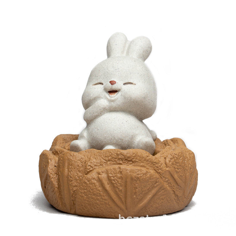 Ornament New Lovely Rabbit Statue Small Size Creative Yixing Zisha Clay Tea Pet
