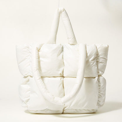Large Padded Handbags Women Shoulder Bags Nylon Down Cotton Crossbody Bag Purse