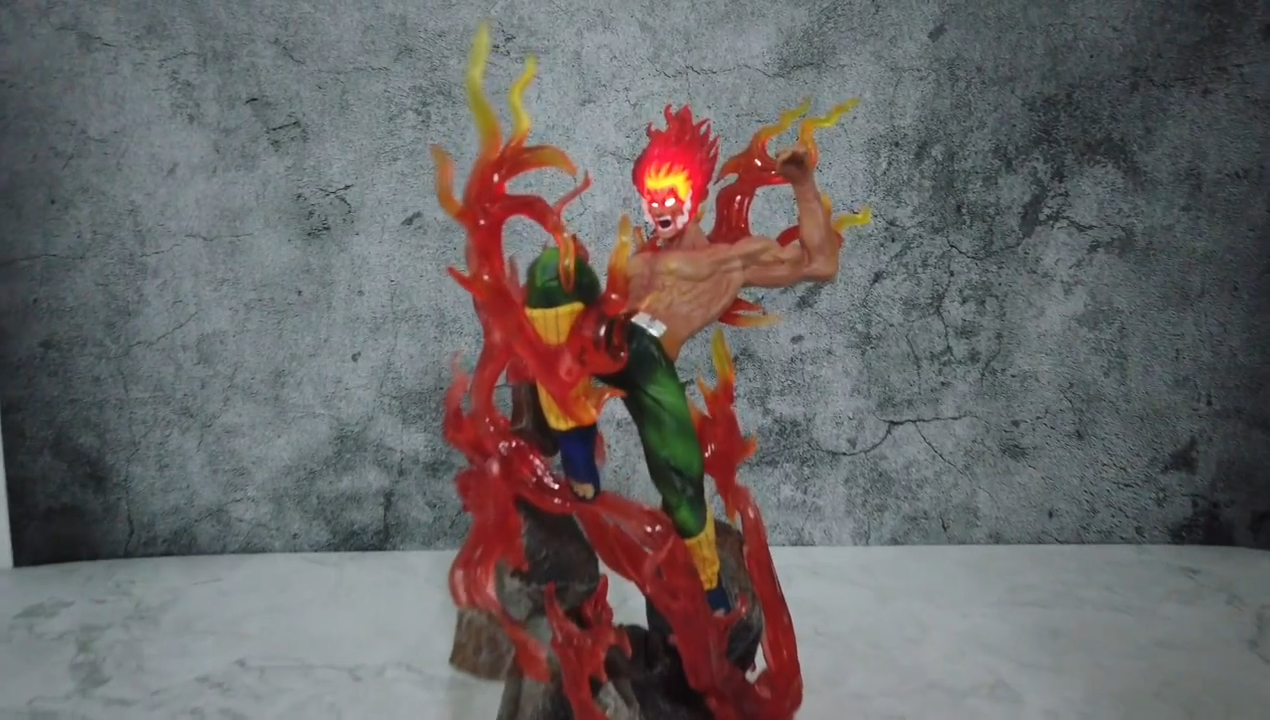 Anime Naruto Shippuden Might Guy PVC Action Figure Model Toy Statue With Light