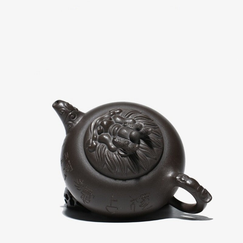 China Real Yixing Zisha Black Clay Tea Pot Marked Handmade 9 Infuser Holes Pots