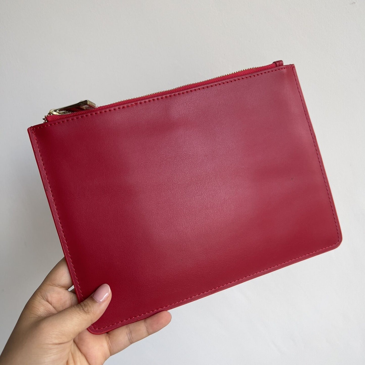 Customized Letters Pouch Synthetic Leather Clutch Bag Small Handbag Purses Pink