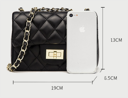 Women's Ladies Diamond Pattern Plaid Leather Messenger Shoulder Bag Small Bags