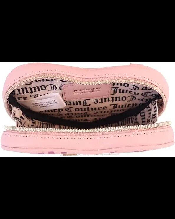 NEW! Juicy Couture Fluffy Heart Shaped Crossbody Dusty Blush Color Bag Gift