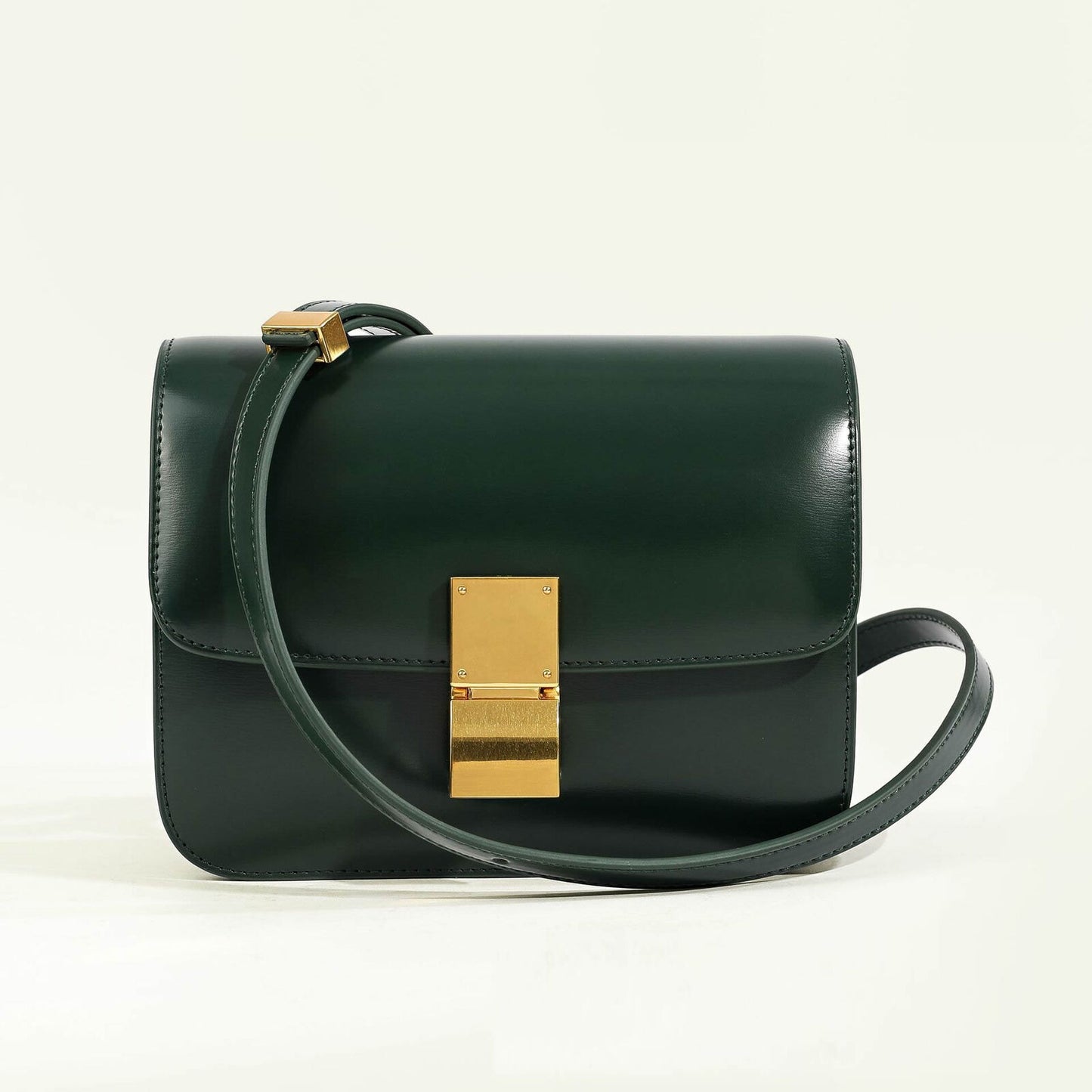 20/24cm Real Leather Small Flap Purse Clutch Box Shoulder Bag Crossbody Handbag