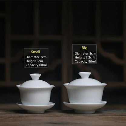 Mini 60ml Gaiwan Porcelain Tureen Teaware Travel Kung Fu Tea Set Tea Cup Bowls