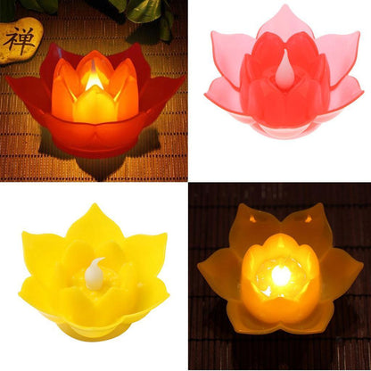 Electronic Candle Light Lamp Lotus Tealight Wedding Party