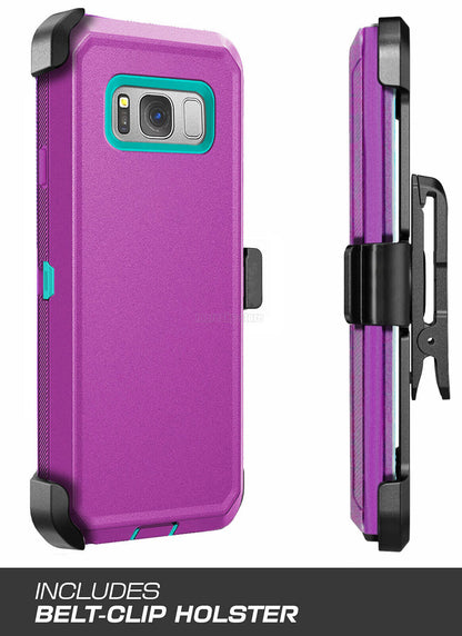 For Samsung Galaxy S8 Plus Heavy Duty Rugged Hard Soft Case / Clip Holster Stand