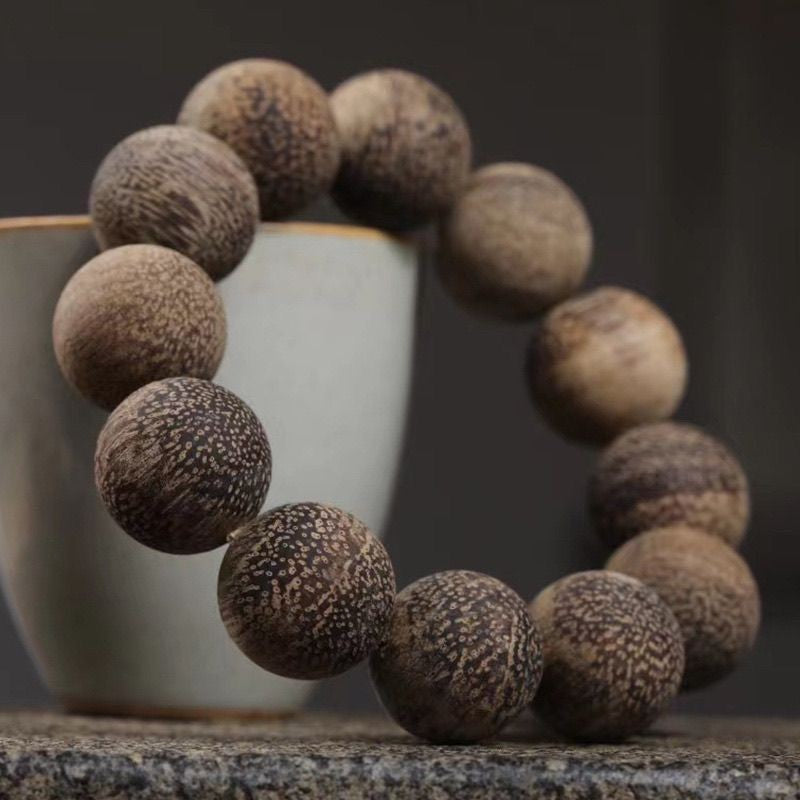 20 Beads White Agarwood Old Material Natural Vietnam Nha Trang Bracelet
