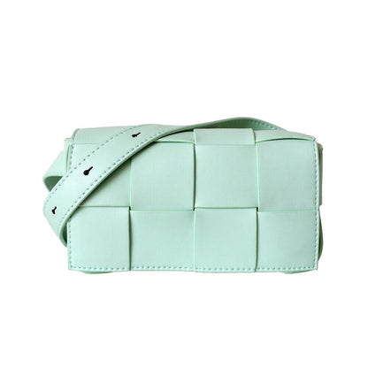 Mini Woven Real Leather Belt Bag Crossbody Sling Fanny Waist Pack Chain Clutch