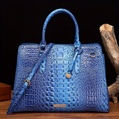 Crocodile Embossed Handbag Women's Fashion Leather Crossbody Bag Purse