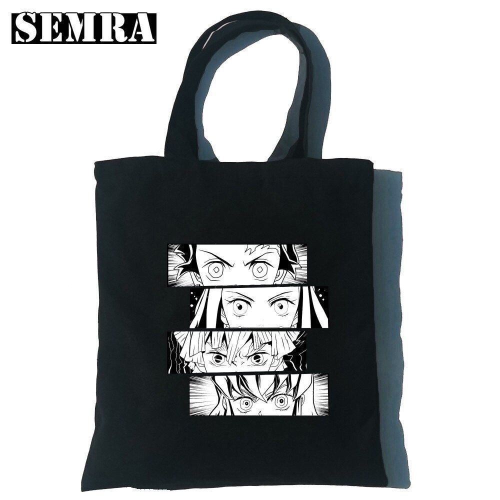 Canvas Tote Shoulder Bag Student Teacher Large Square Purse White / Black Pouch