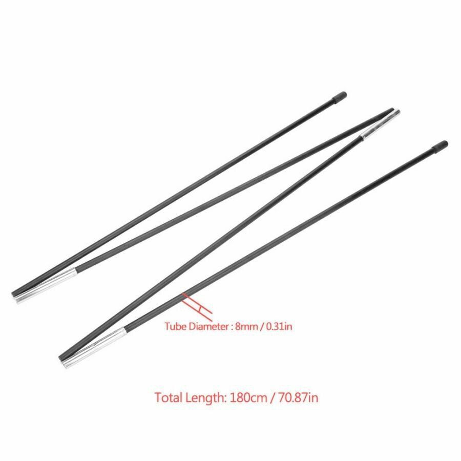 Fiberglass Camping Tent Pole Bars Support Rods Kit Outdoor Hiking Travel 2 TENT