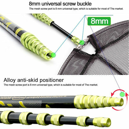 Folding Fishing Net Ultralight Portable Carbon Triangle Fly Hand Dip Tackle Tank