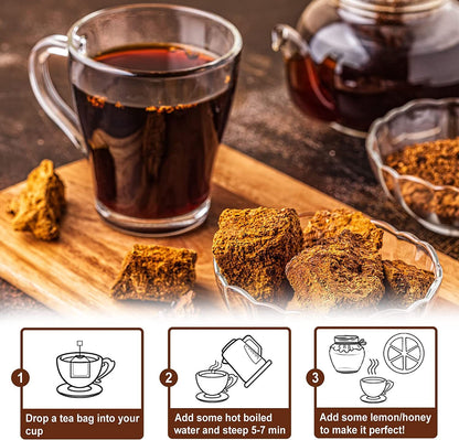 TEARELAE Chaga Tea Bag 2g x 40 Count Wild Harvest from Siberia