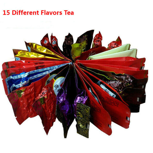 Chinese Tea 15 Different Flavors Tea Oolong Pu-Erh Black Green Black Ginseng Tea