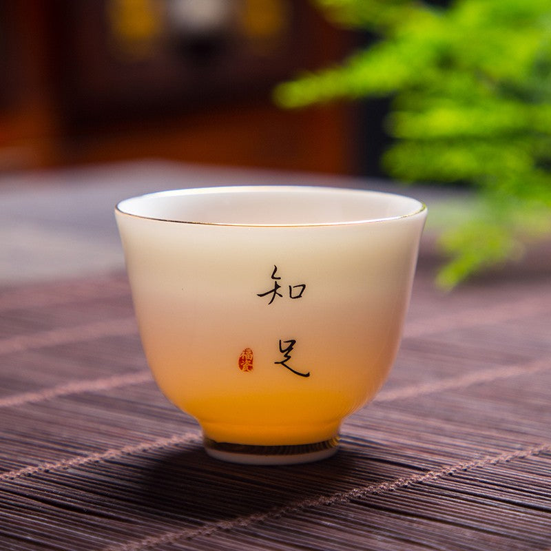1pc Sheep Fat Jade White Porcelain Tea Cup Tea Tasting Cup Household Tea Cup