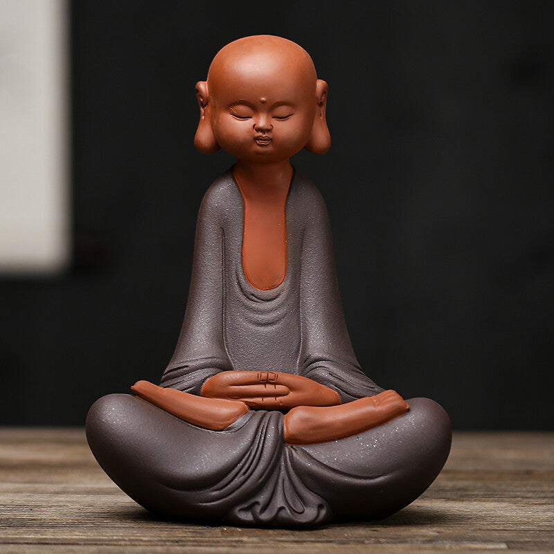 Creative Tea Pet Zen Style Monk Statue Table Decoration Chinese Tea Play Zisha