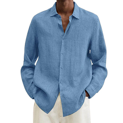 Tops T Shirt Blouse Shirt Tunic Long Sleeve Cotton Linen Long Sleeve Men Baggy