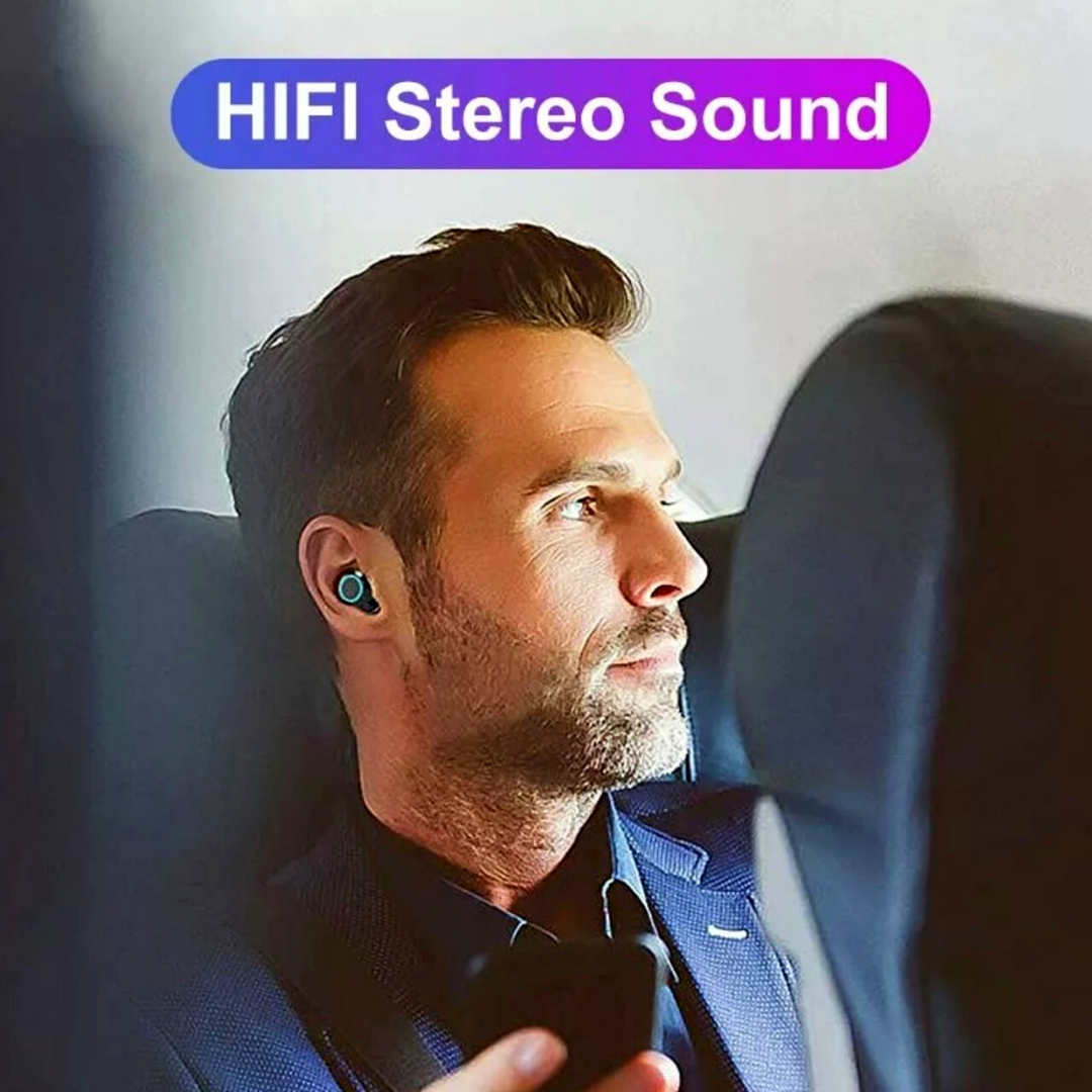 TWS Headphones Bluetooth 5.0 Wireless Earbuds CVC 8.0 Noise Reduction 8D LED