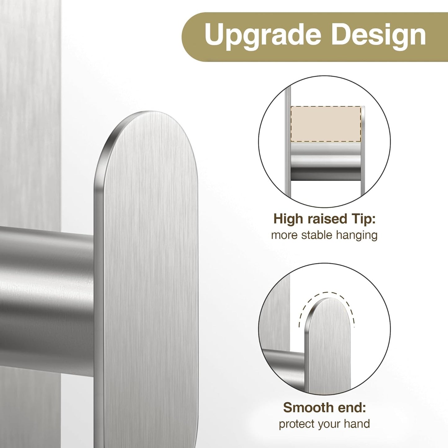 Adhesive Towel Hooks for Bathroom: 20LB Extra Strong Wall Hanger for Shower Kitc
