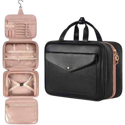 Synthetic Leather Makeup Bag Big Travel Tote Waterproof Cosmetic Bags Toiletries